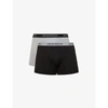 Emporio Armani Pack Of Two Logo-embellished Stretch-cotton Boxers In Nero/grigio