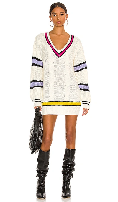 More To Come Cassandra Sweater Dress In 混奶油色