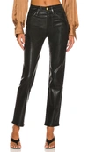 Frame Le Sylvie Coated High-rise Slim-leg Jeans In 黑色