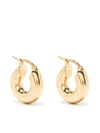 Jil Sander Gold-plated Mini Hoop Earrings In Gold
