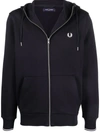 Fred Perry Fp Hooded Zipper Through Sweatshirt Clothing In Blue