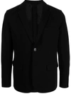 Emporio Armani Stretch Single Breasted Blazer In Black