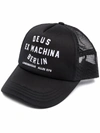 Deus Ex Machina Venice Address-embroidered Baseball Cap In Black