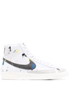 Nike Blazer Mid 77 Sneakers With Paint Splatter Detail In White