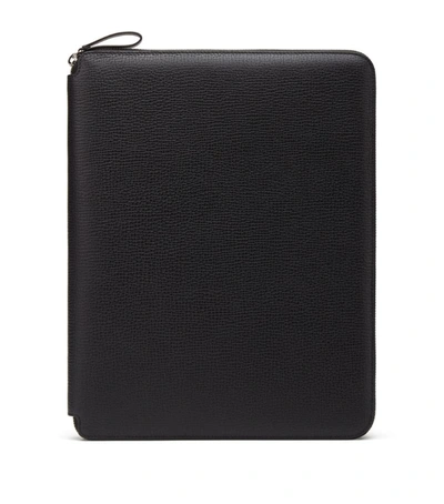 Smythson Leather Zipped A4 Folder In Black