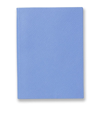 Smythson Leather Soho Notebook In Blue