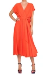 Meghan La Jasmine Midi Dress In Flame
