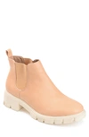 Shop Journee Collection Rorke Lug Sole Chelsea Boot In Nude