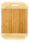 Berghoff International Bamboo Rectangular Handled Two-tone Cutting Board In Brown
