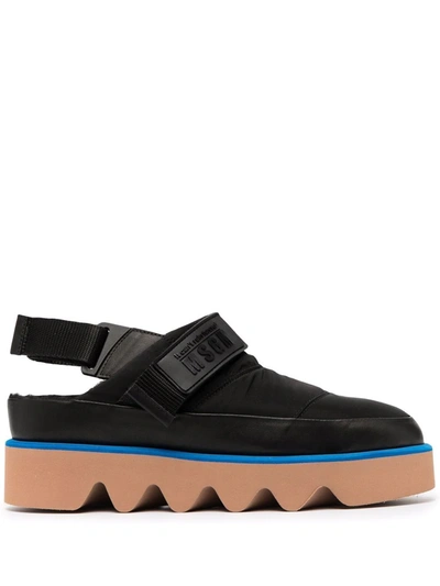 Msgm Padded Platform Mules In Black