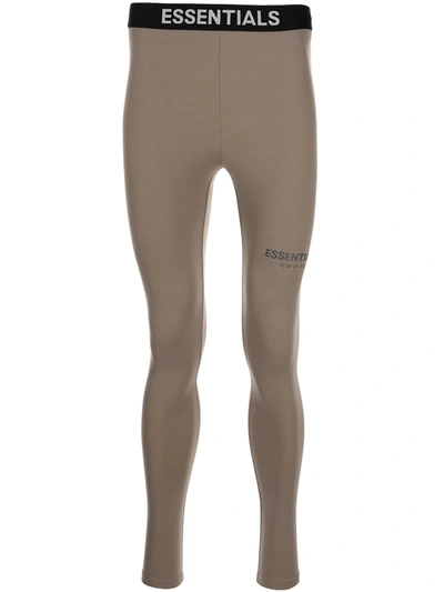 Essentials Athletic Logo-waist Leggings In Brown
