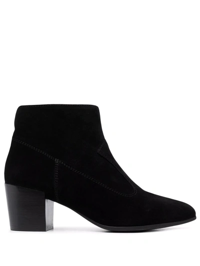 Geox Pointed Toe Ankle Boots In Black