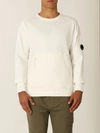 C.p. Company Logo Patch Crewneck Sweatshirt In White