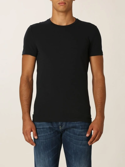 Dondup Men Blue Cotton T-shirt, M Luxury T-shirts For Men Darveys In Black