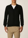 Paolo Pecora Cardigan In Stretch Wool In Black