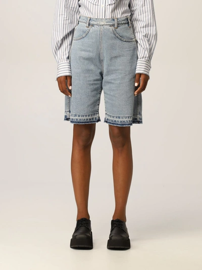 Philosophy Di Lorenzo Serafini High-rise Cut-off Denim Shorts In Blue