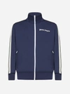 Palm Angels Logo Tech Jersey Track Jacket In Navy,white