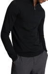 Reiss Blackhall Wool Funnel Neck Half Zip Pullover In Black Hall Navy