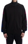 Moncler Ombré Logo Cotton Track Jacket In Black