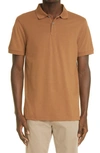 Sunspel Solid Piqué Polo In Mushroom