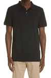 Sunspel Solid Piqué Polo In Black