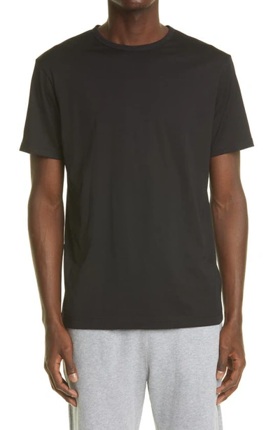 Sunspel Solid Crewneck T-shirt In Black
