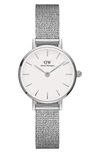 Daniel Wellington Melrose Mesh Strap Watch, 24mm In Rose Gold/ White