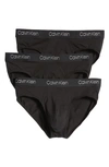 Calvin Klein Luxe 3-pack Stretch Pima Cotton Briefs In Black