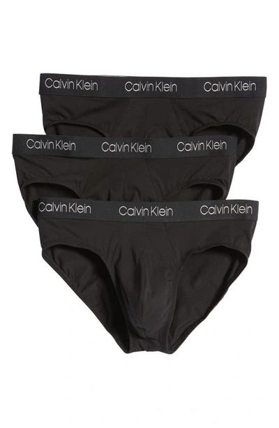 Calvin Klein Luxe 3-pack Stretch Pima Cotton Briefs In 7v1 3 Black