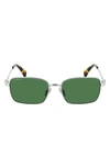 Lanvin Men's Mother & Child 56mm Rectangular Sunglasses In Silver/ Green
