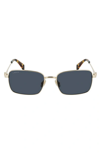Lanvin Mother & Child 56mm Rectangular Sunglasses In Gold/ Grey