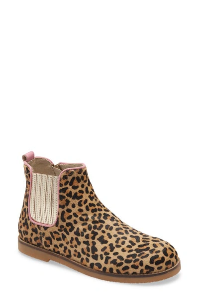 Boden Kids' Genuine Calf Hair Chelsea Boot In Leopard Calf Hair