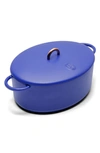 Great Jones The Dutchess 6.75-quart Enamel Cast Iron Dutch Oven With Lid In Blueberry