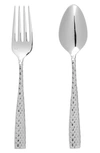 Fortessa Lucca Faceted 2-piece Serving Set In Silver