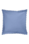 Matouk Diamond Pique Euro Pillow Sham In Azure