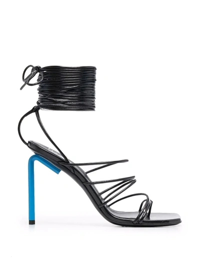 Off-white Allen Leather Lace-up High Heel Sandals In Black