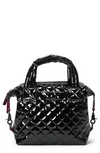 Mz Wallace Sutton Deluxe Small Patent Quilted Crossbody Bag In Black Lacquer