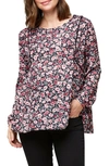 Nom Maternity Stella Long Sleeve Maternity Top In Winter Floral