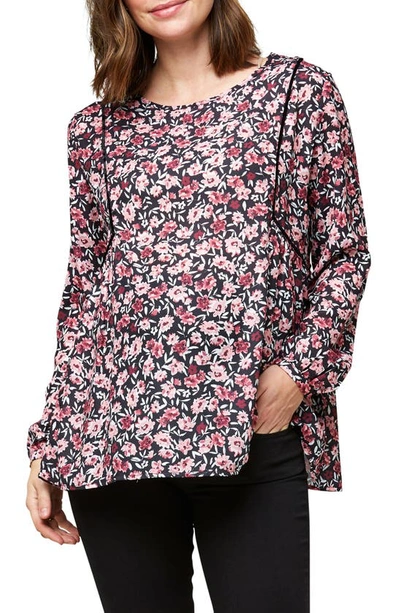 Nom Maternity Stella Long Sleeve Maternity Top In Winter Floral