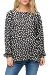 Nom Maternity Stella Long Sleeve Maternity Top In Ditsy Print