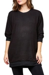 Nom Maternity Jo Maternity/nursing Sweatshirt In Black Hacci