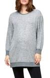 Nom Maternity Jo Maternity/nursing Sweatshirt In Gray Hacci