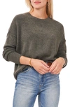 Vince Camuto Center Seam Crewneck Sweater In Enigma Grey