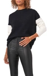 Vince Camuto Colorblock Sweater In Rich Black