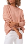 Vince Camuto Center Seam Crewneck Sweater In Misty Pink