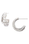 Kendra Scott Livy Huggie Hoop Earrings In Rhodium Metal