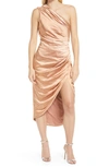 Elliatt Cassini One-shoulder Dress In Copper