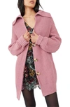 Free People Swim Too Deep Cardigan In Smoked Pink