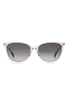 Rag & Bone 55mm Polarized Cat Eye Sunglasses In Crystal / Gray