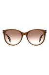 Rag & Bone 54mm Round Cat Eye Sunglasses In Brown / Brown Pink